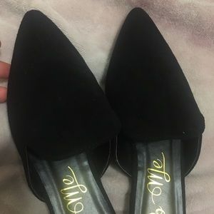 Black slide on shoes